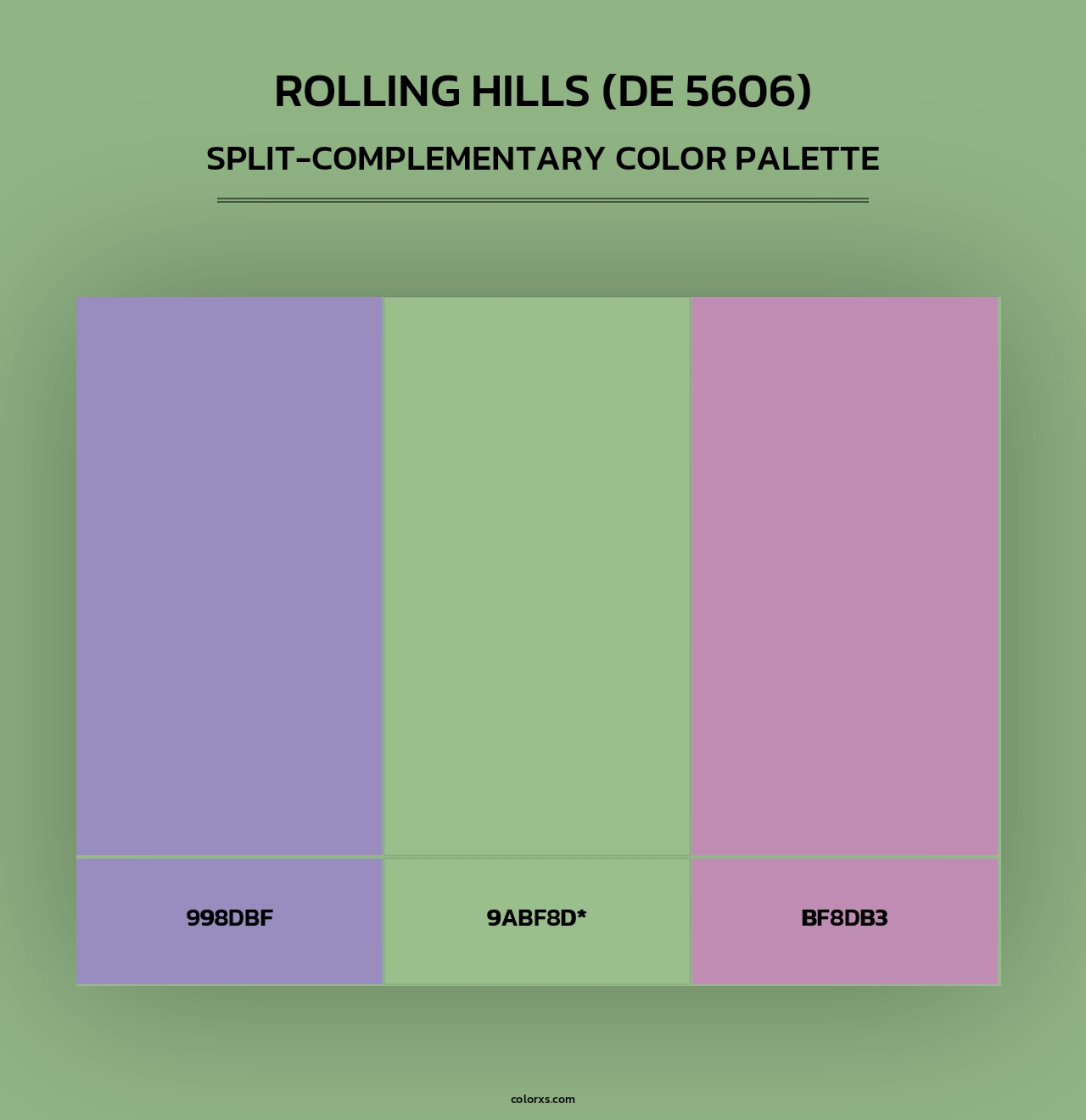 Rolling Hills (DE 5606) - Split-Complementary Color Palette