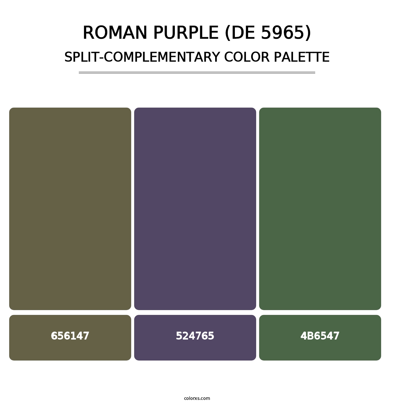 Roman Purple (DE 5965) - Split-Complementary Color Palette