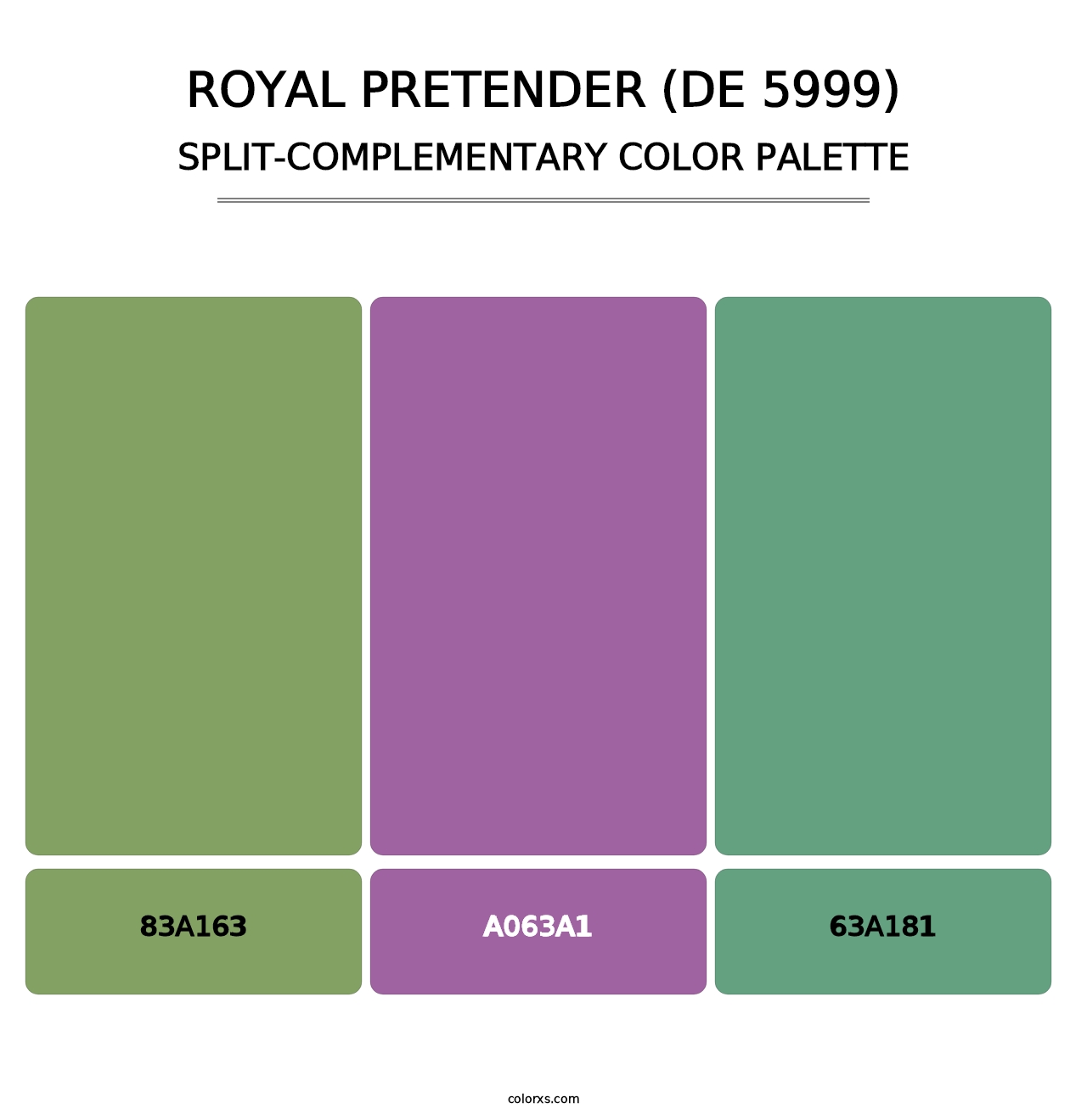 Royal Pretender (DE 5999) - Split-Complementary Color Palette