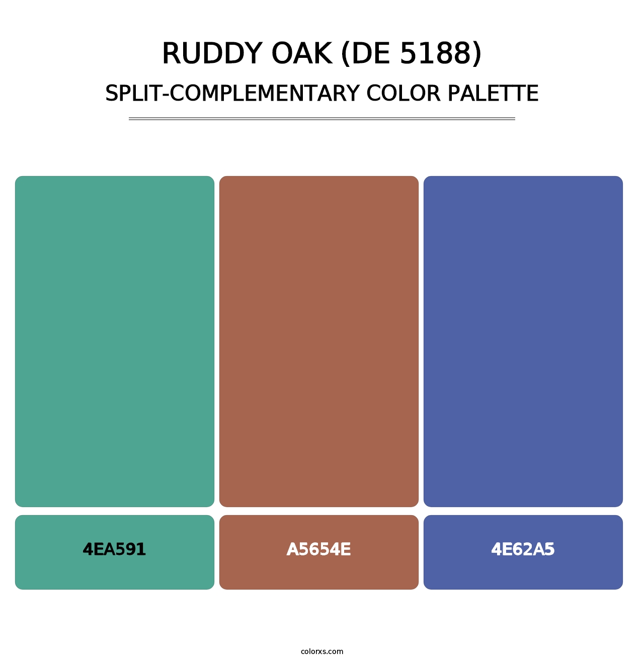 Ruddy Oak (DE 5188) - Split-Complementary Color Palette
