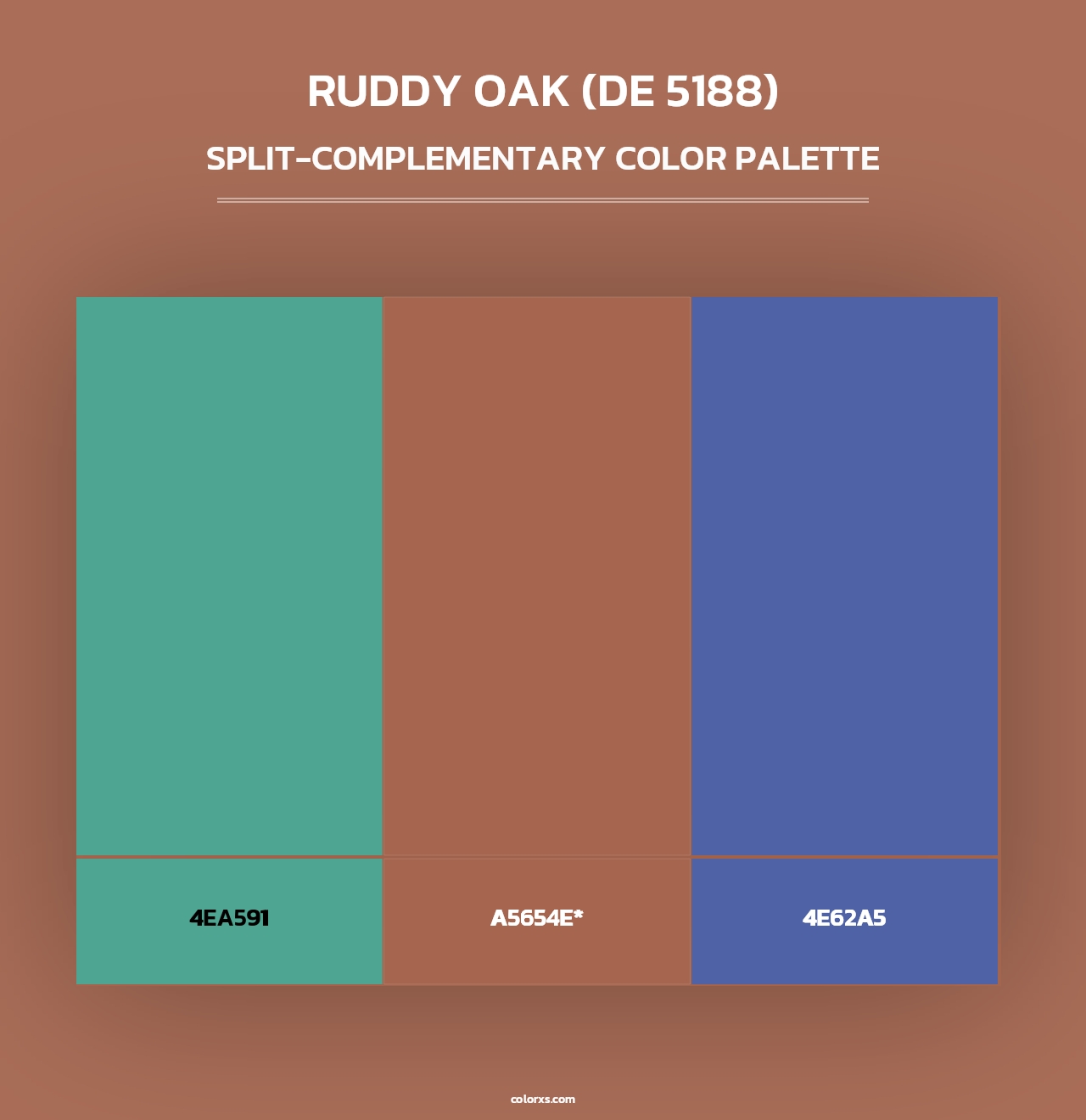 Ruddy Oak (DE 5188) - Split-Complementary Color Palette