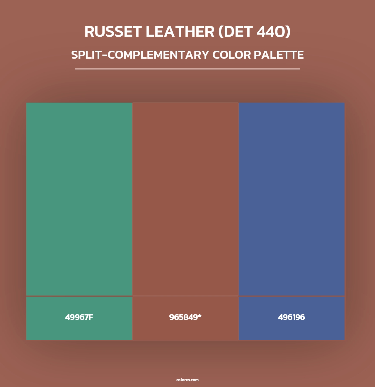 Russet Leather (DET 440) - Split-Complementary Color Palette