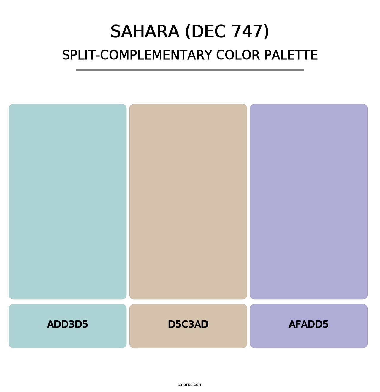 Sahara (DEC 747) - Split-Complementary Color Palette