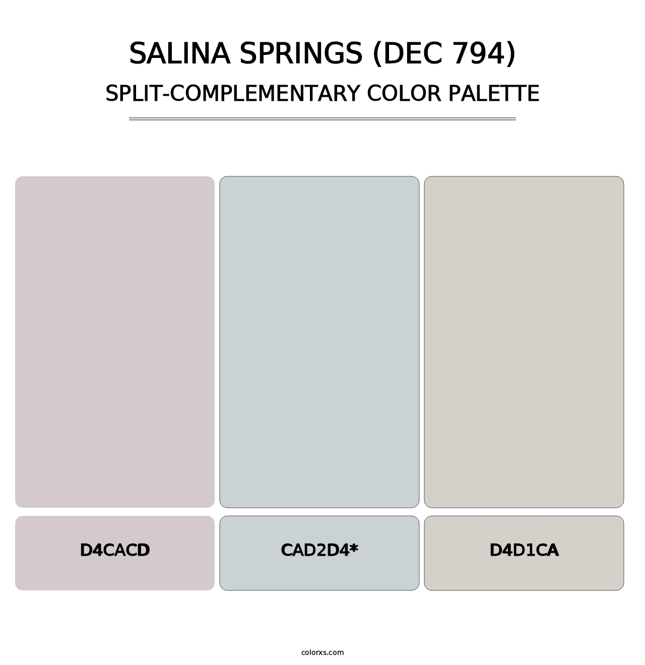 Salina Springs (DEC 794) - Split-Complementary Color Palette
