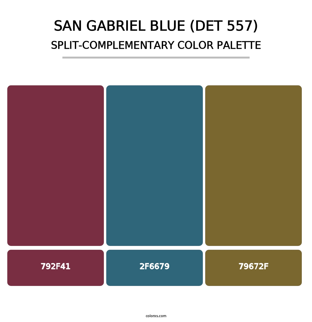 San Gabriel Blue (DET 557) - Split-Complementary Color Palette