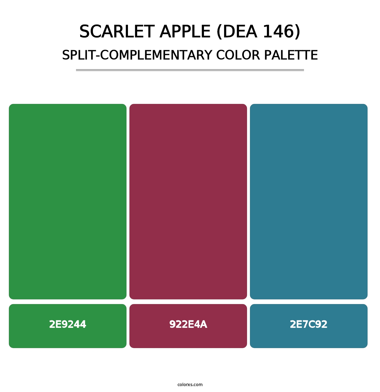 Scarlet Apple (DEA 146) - Split-Complementary Color Palette