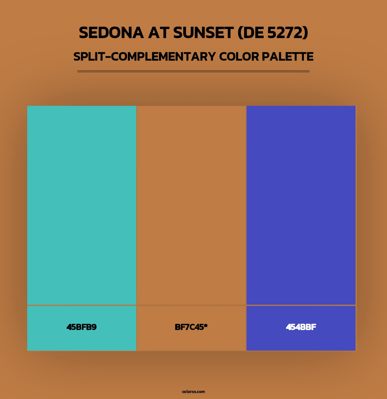 Sedona at Sunset (DE 5272) - Split-Complementary Color Palette
