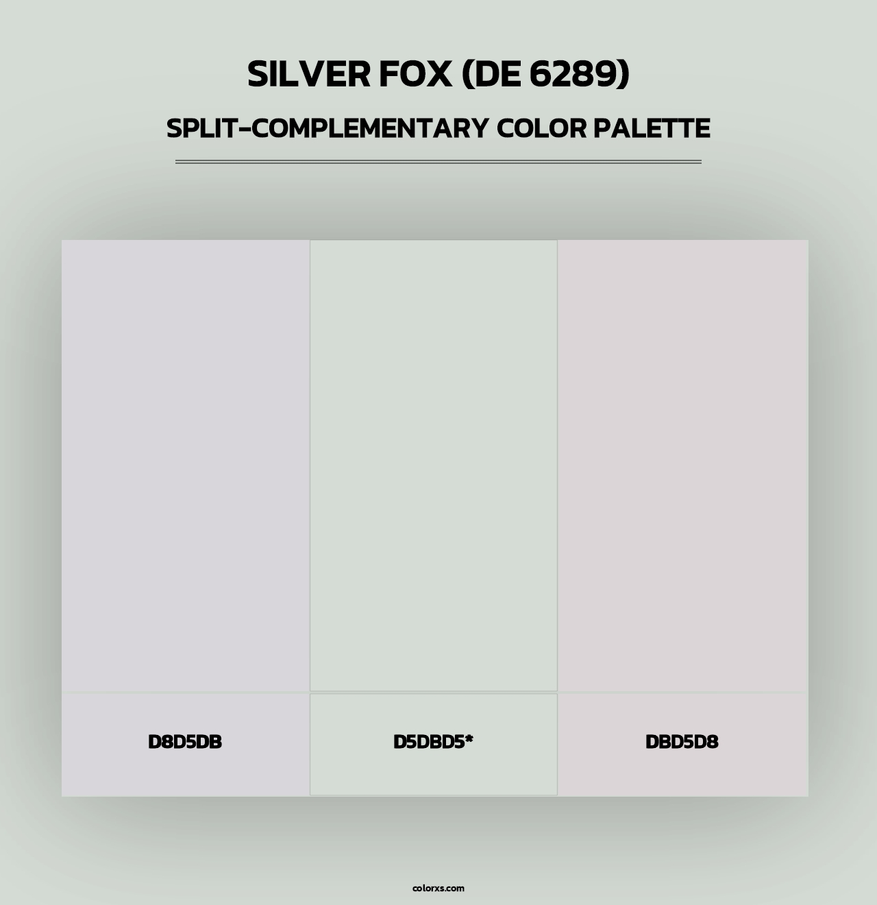 Silver Fox (DE 6289) - Split-Complementary Color Palette