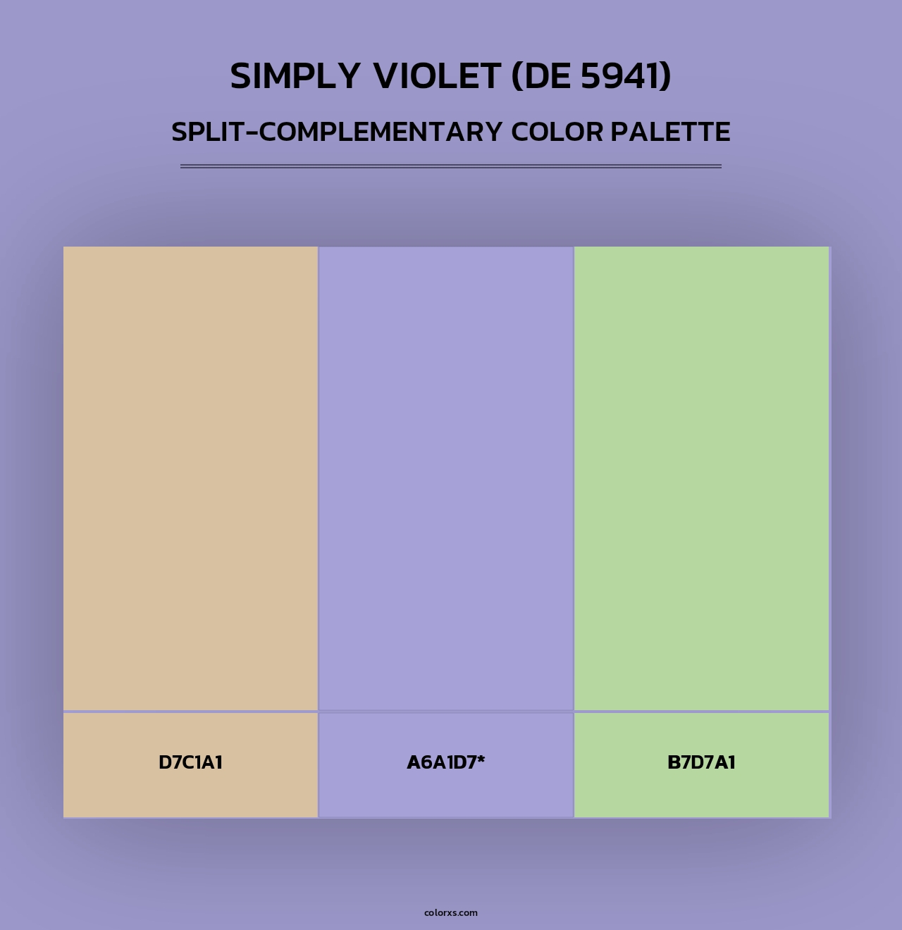 Simply Violet (DE 5941) - Split-Complementary Color Palette