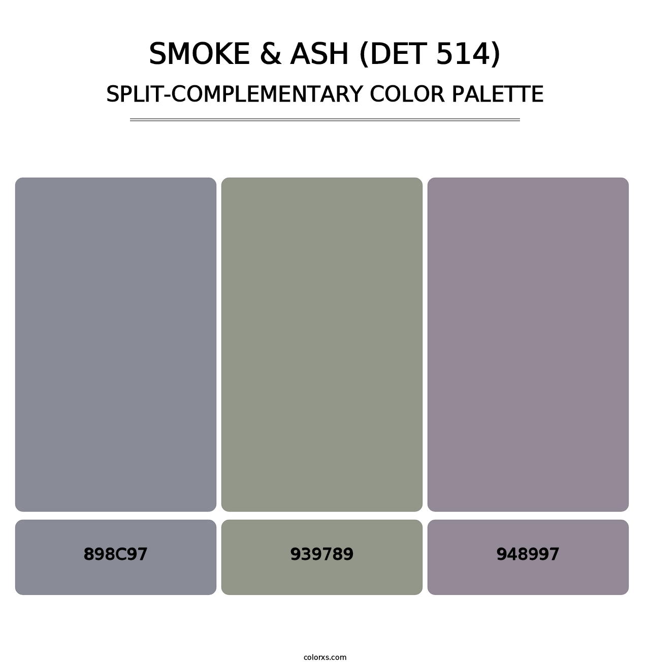 Smoke & Ash (DET 514) - Split-Complementary Color Palette