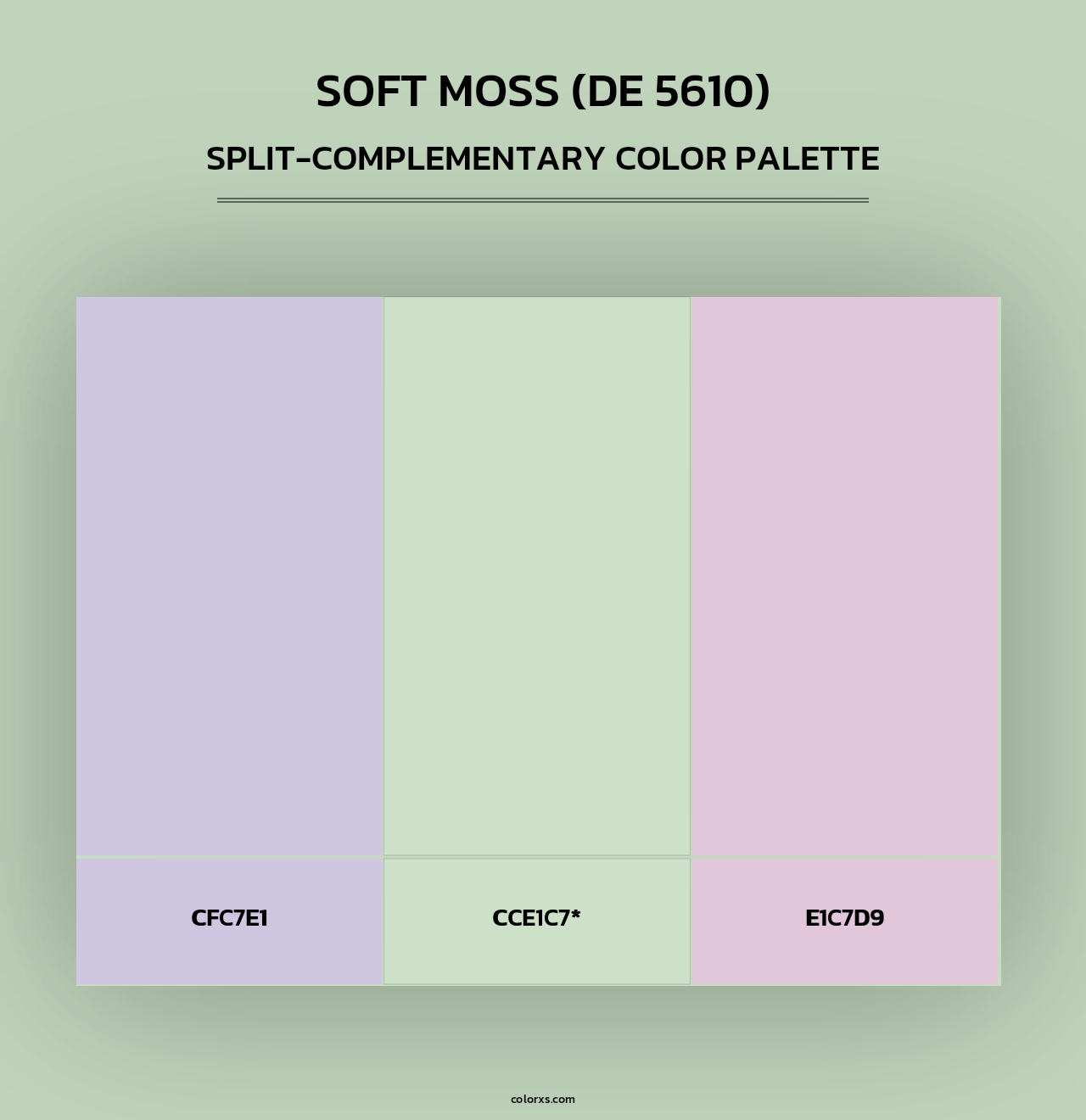 Soft Moss (DE 5610) - Split-Complementary Color Palette