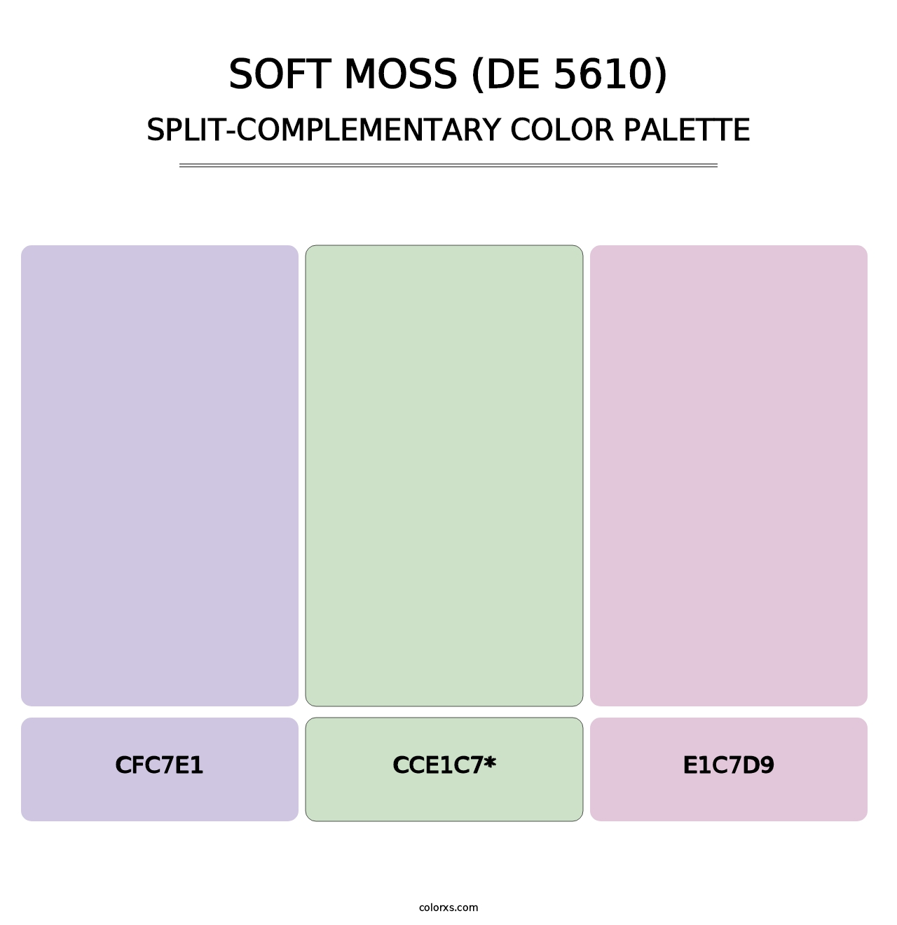 Soft Moss (DE 5610) - Split-Complementary Color Palette