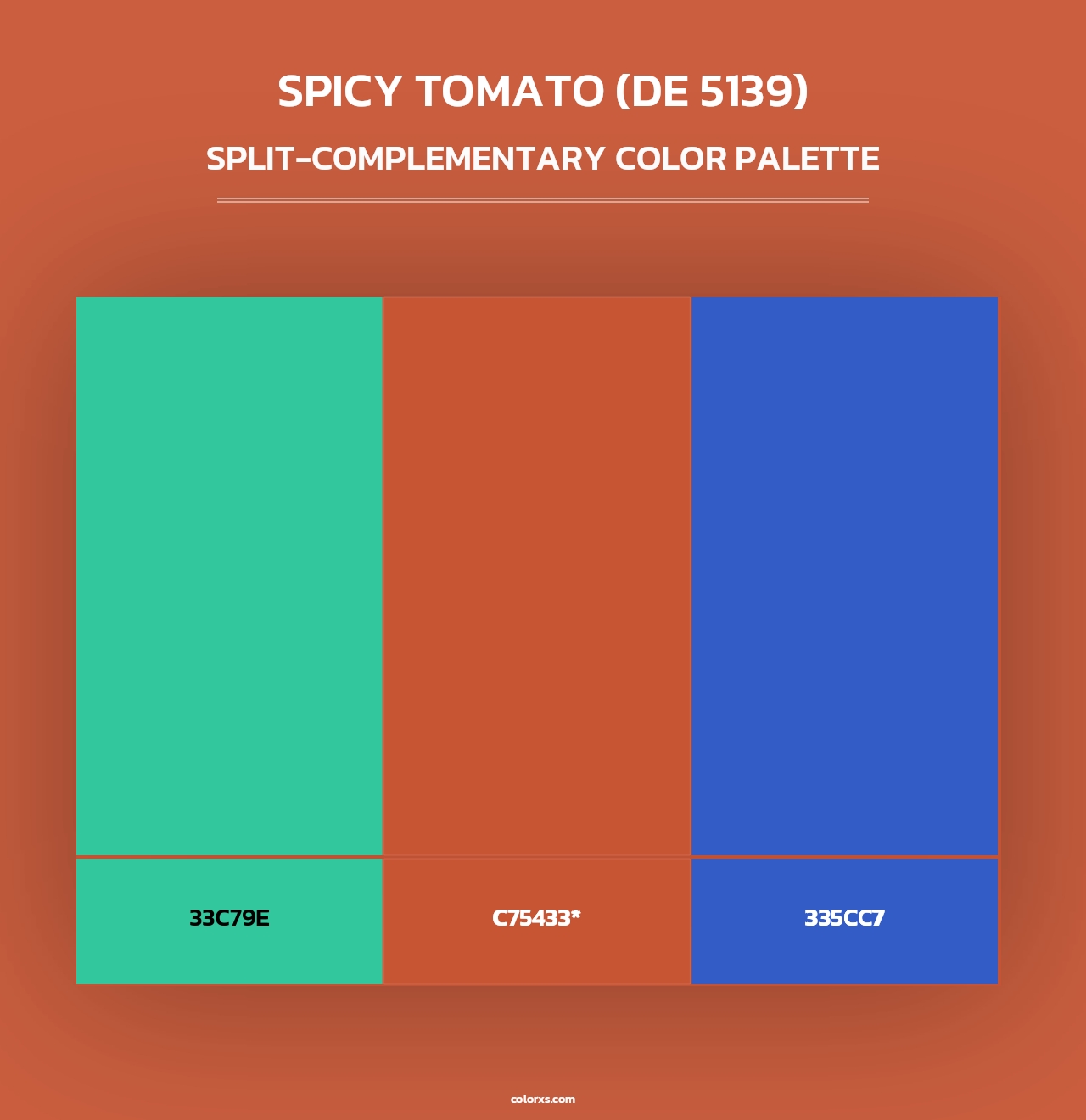 Spicy Tomato (DE 5139) - Split-Complementary Color Palette