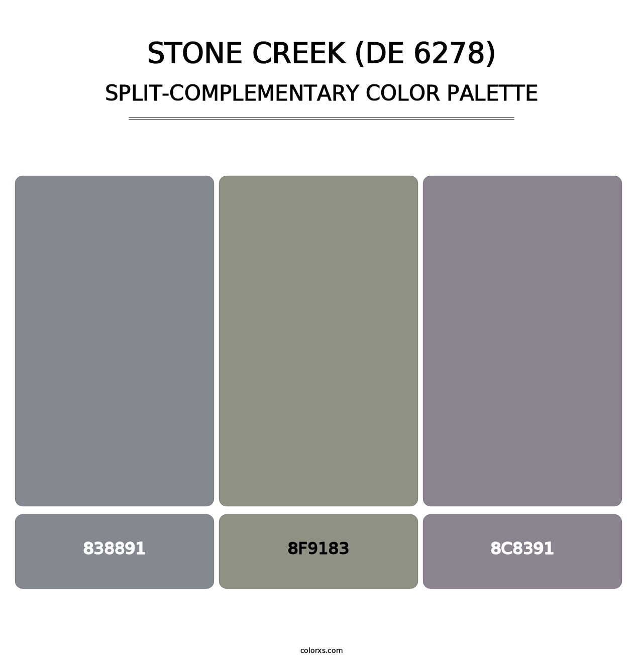 Stone Creek (DE 6278) - Split-Complementary Color Palette