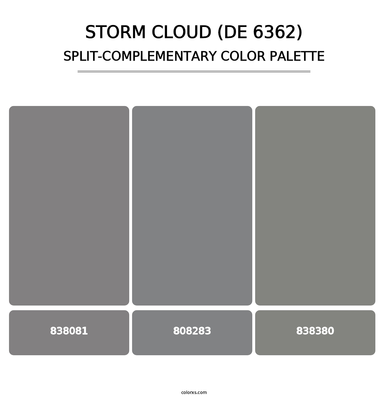 Storm Cloud (DE 6362) - Split-Complementary Color Palette