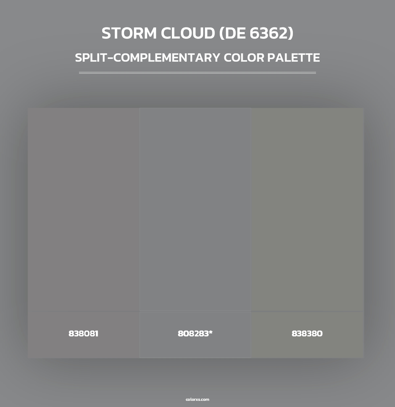 Storm Cloud (DE 6362) - Split-Complementary Color Palette