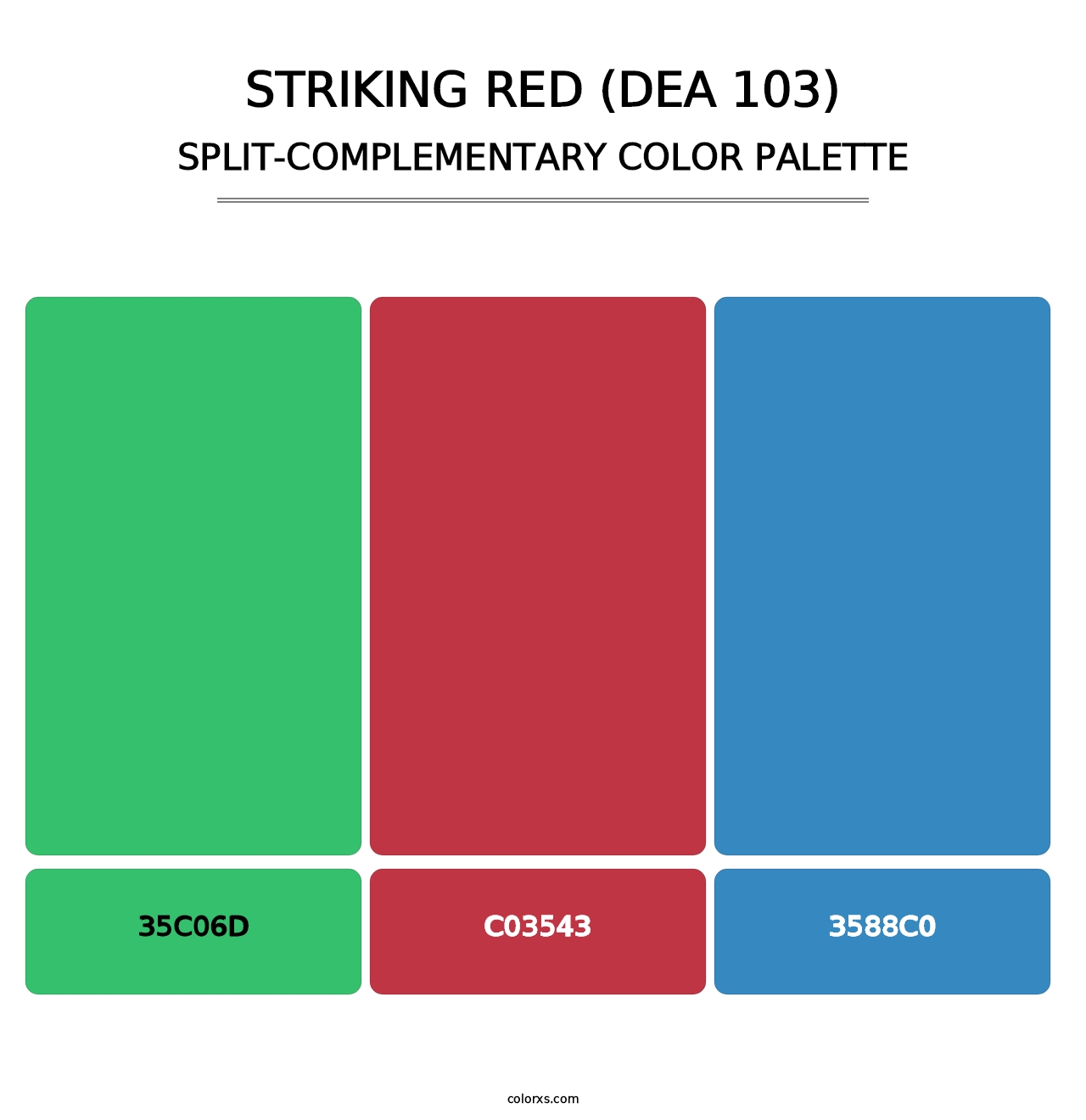 Striking Red (DEA 103) - Split-Complementary Color Palette