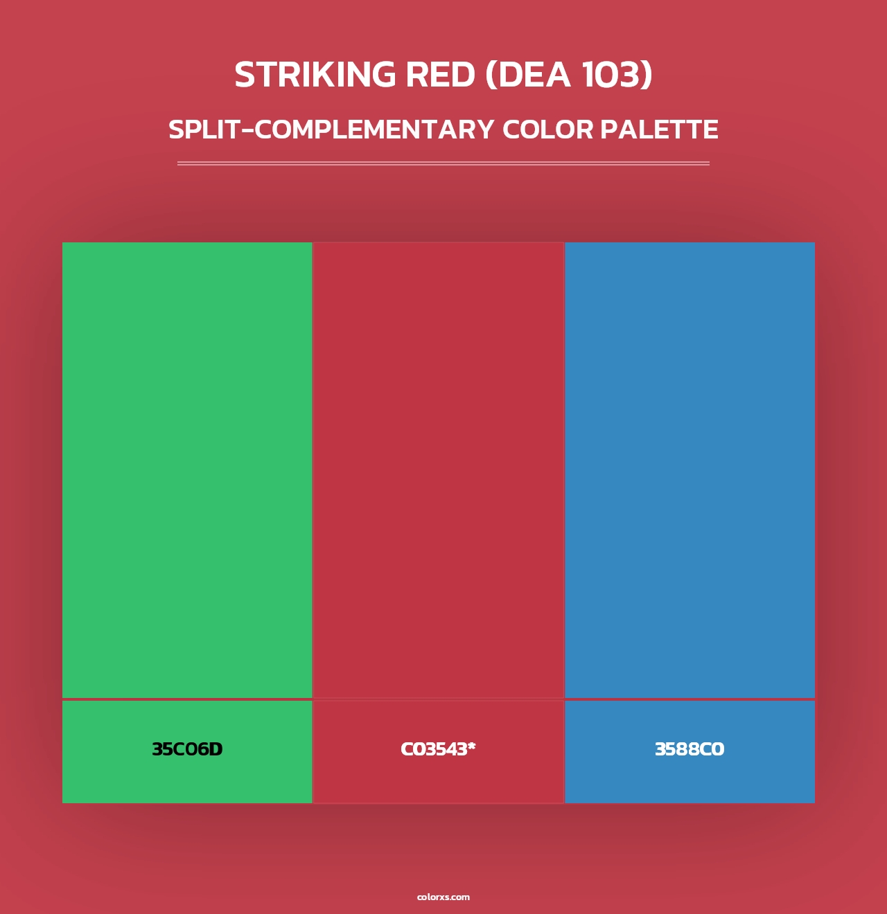 Striking Red (DEA 103) - Split-Complementary Color Palette