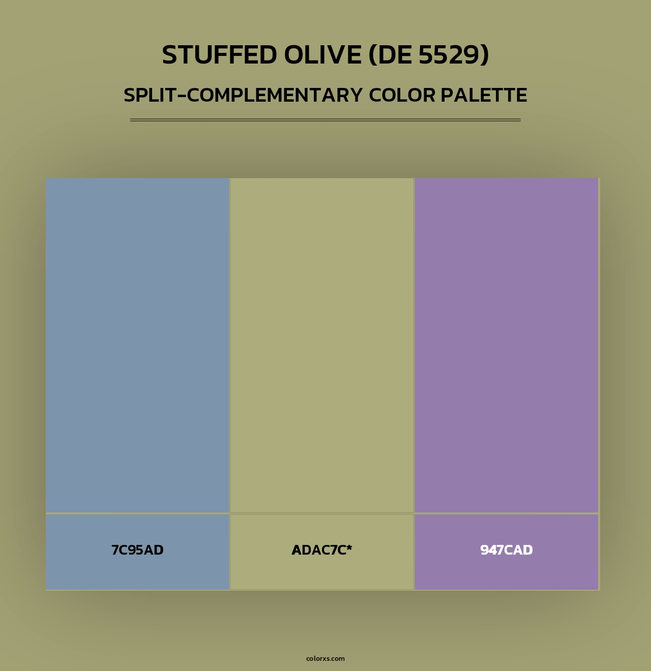 Stuffed Olive (DE 5529) - Split-Complementary Color Palette