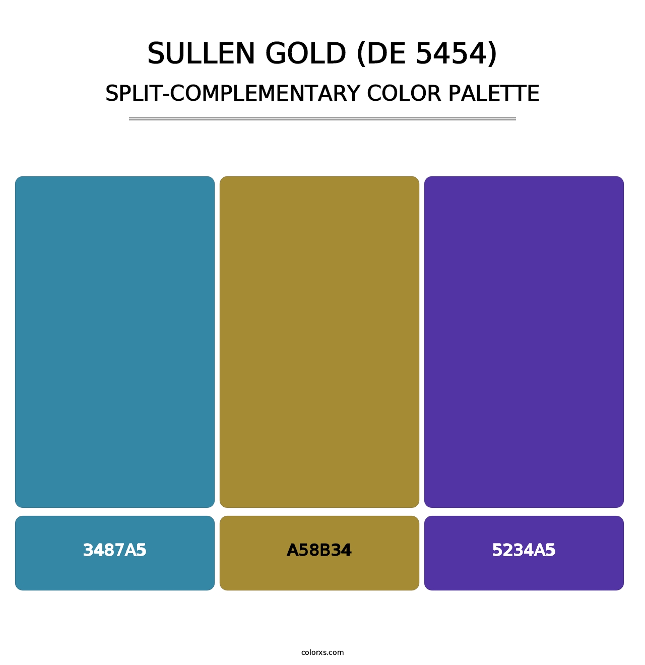 Sullen Gold (DE 5454) - Split-Complementary Color Palette