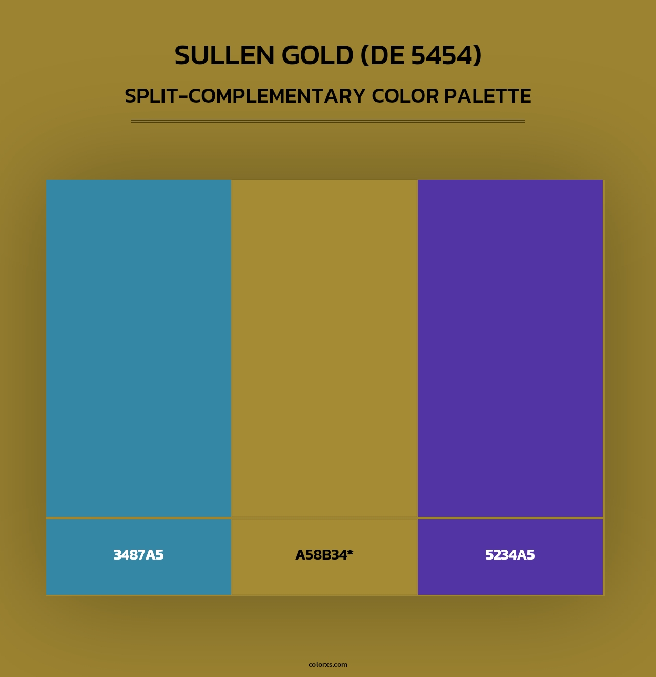 Sullen Gold (DE 5454) - Split-Complementary Color Palette
