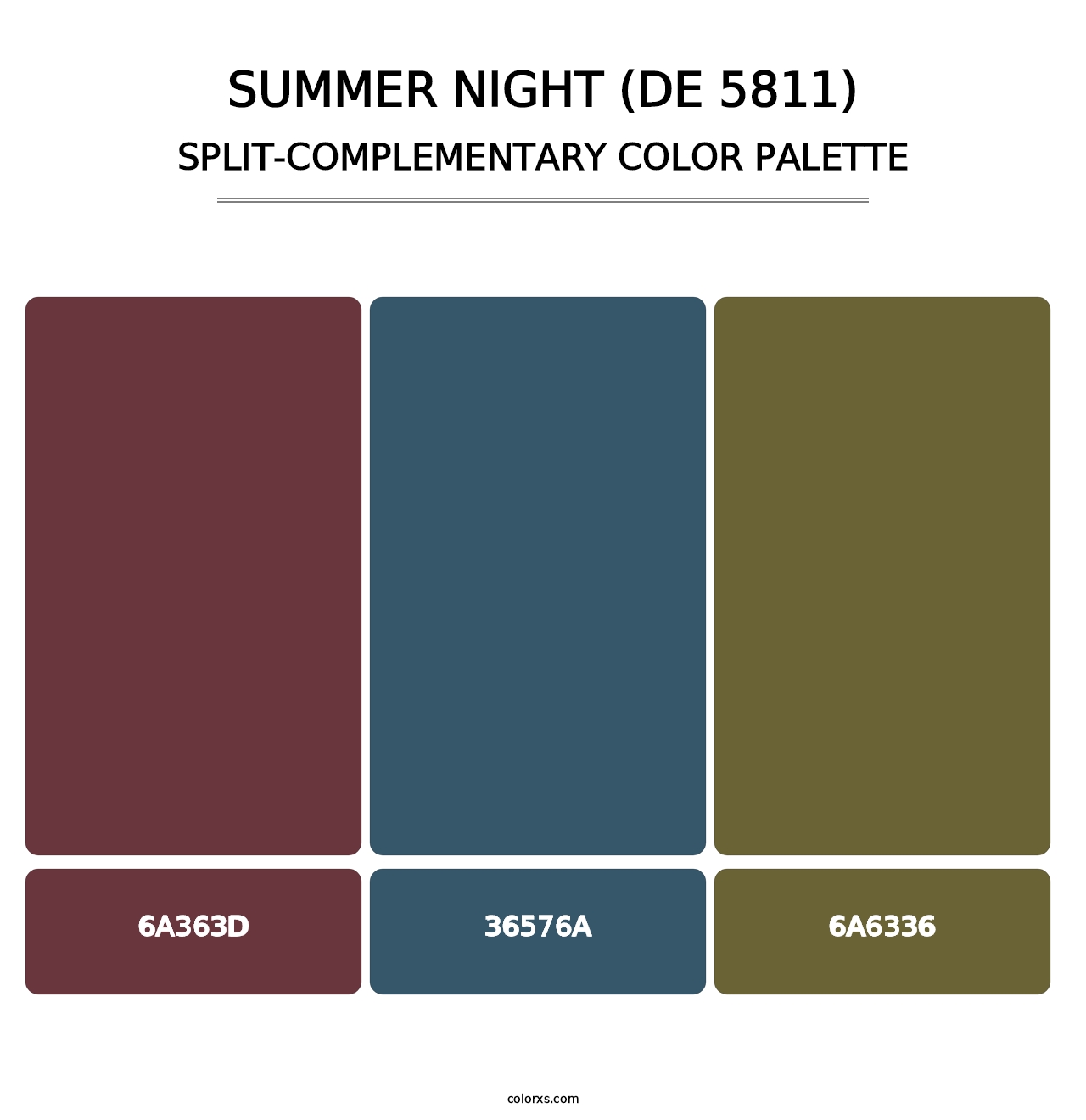 Summer Night (DE 5811) - Split-Complementary Color Palette