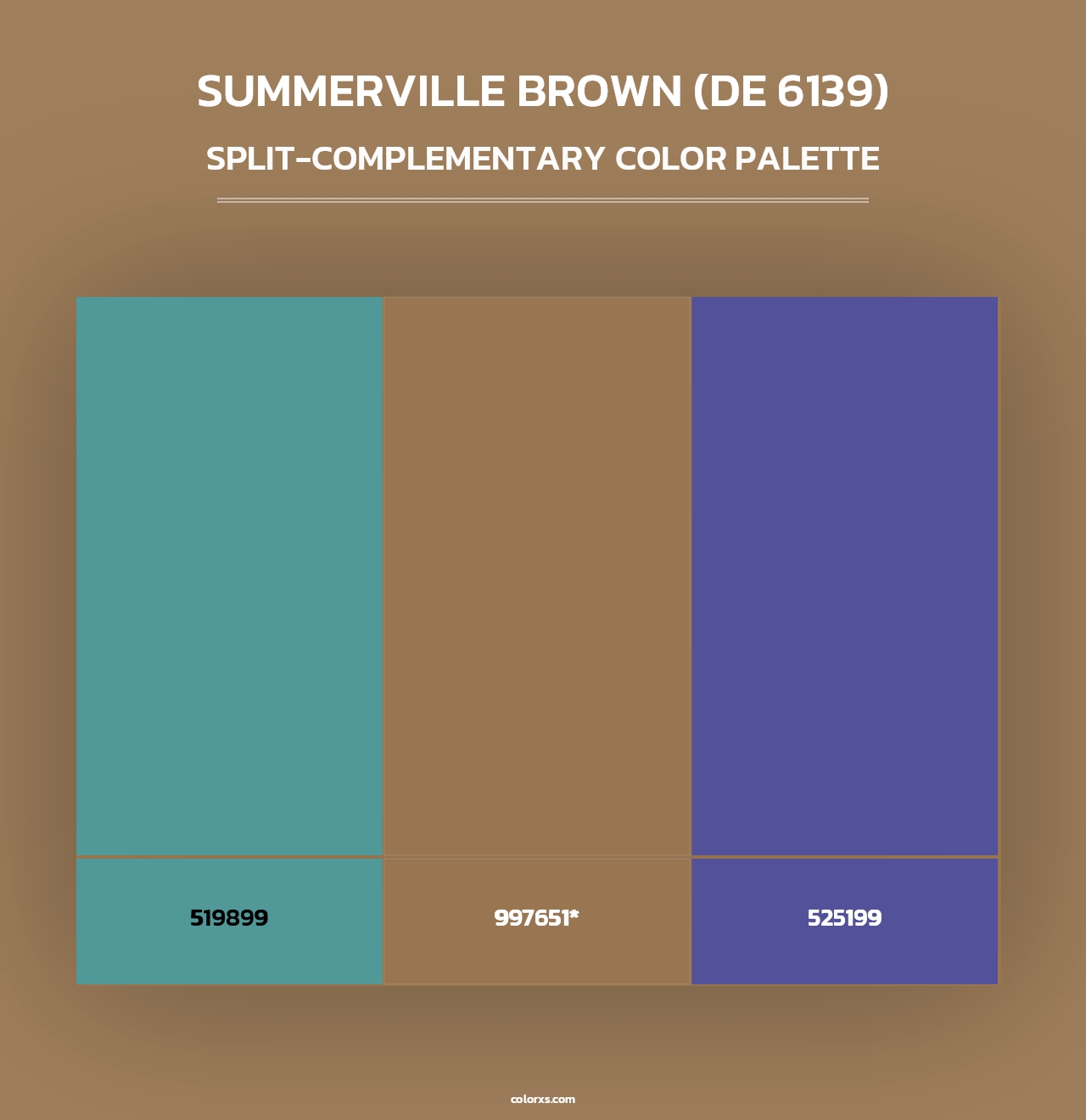 Summerville Brown (DE 6139) - Split-Complementary Color Palette