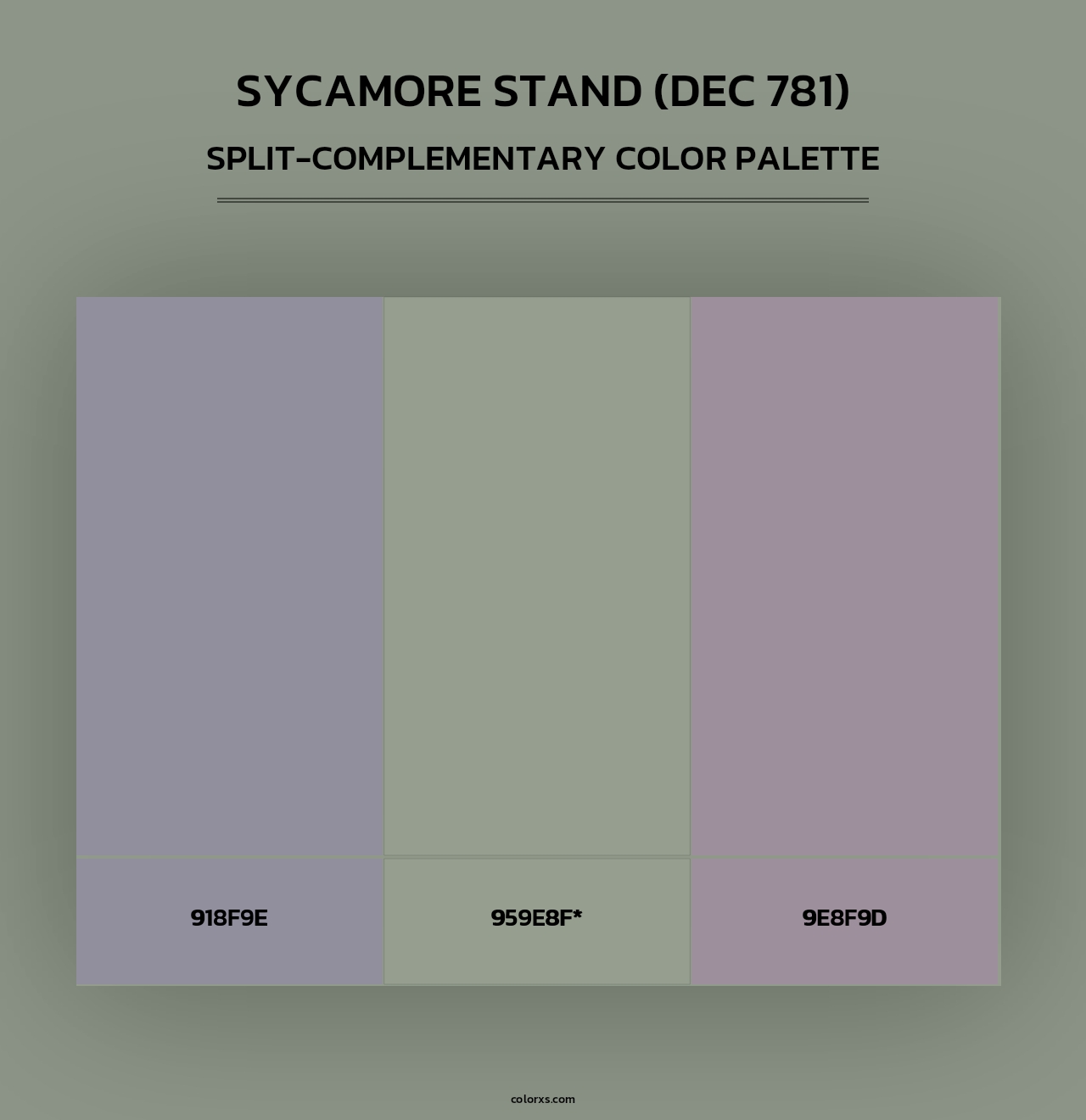 Sycamore Stand (DEC 781) - Split-Complementary Color Palette