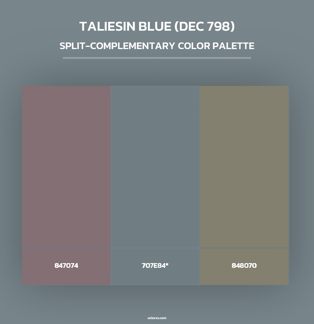 Taliesin Blue (DEC 798) - Split-Complementary Color Palette