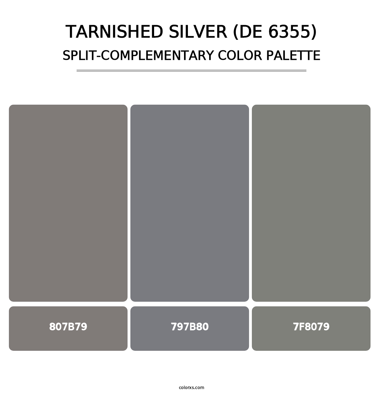 Tarnished Silver (DE 6355) - Split-Complementary Color Palette