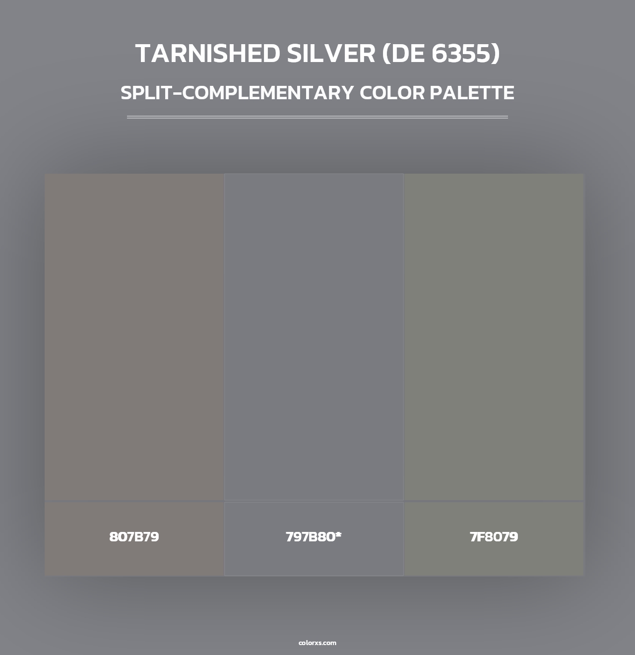 Tarnished Silver (DE 6355) - Split-Complementary Color Palette