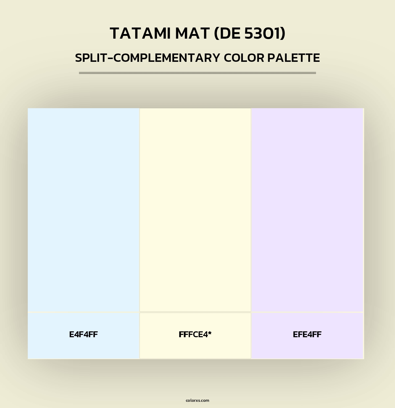 Tatami Mat (DE 5301) - Split-Complementary Color Palette