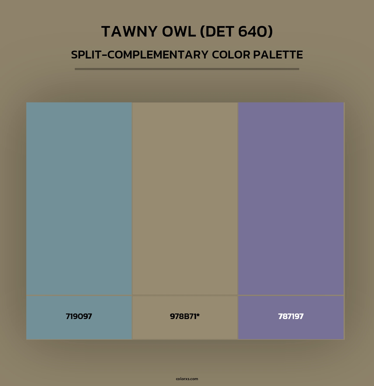 Tawny Owl (DET 640) - Split-Complementary Color Palette