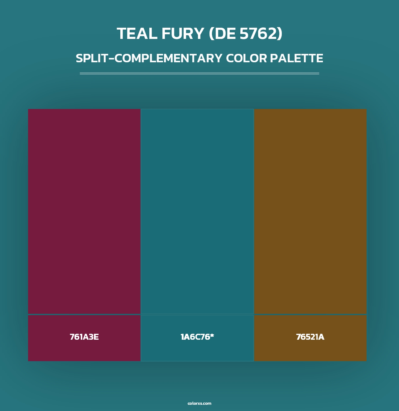 Teal Fury (DE 5762) - Split-Complementary Color Palette