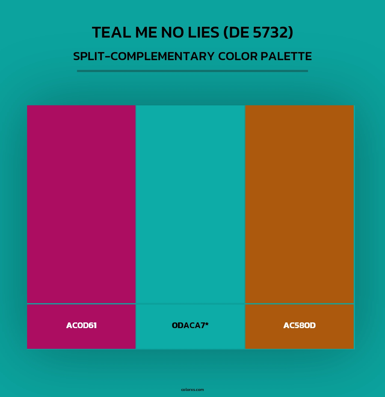 Teal Me No Lies (DE 5732) - Split-Complementary Color Palette