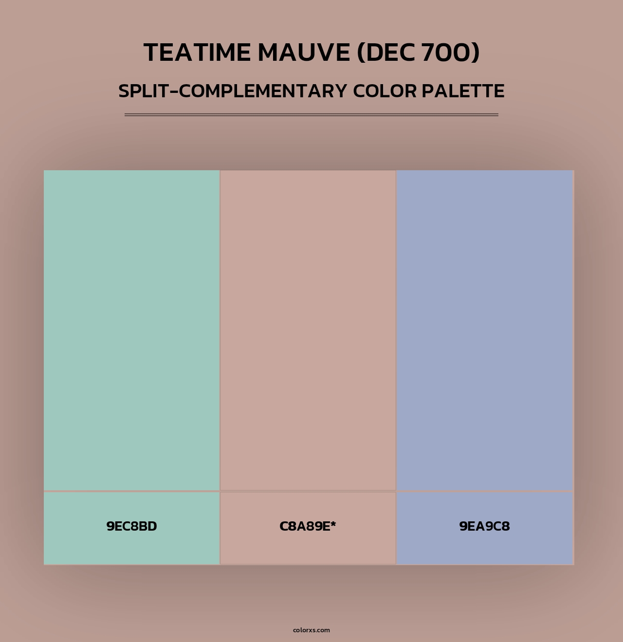 Teatime Mauve (DEC 700) - Split-Complementary Color Palette