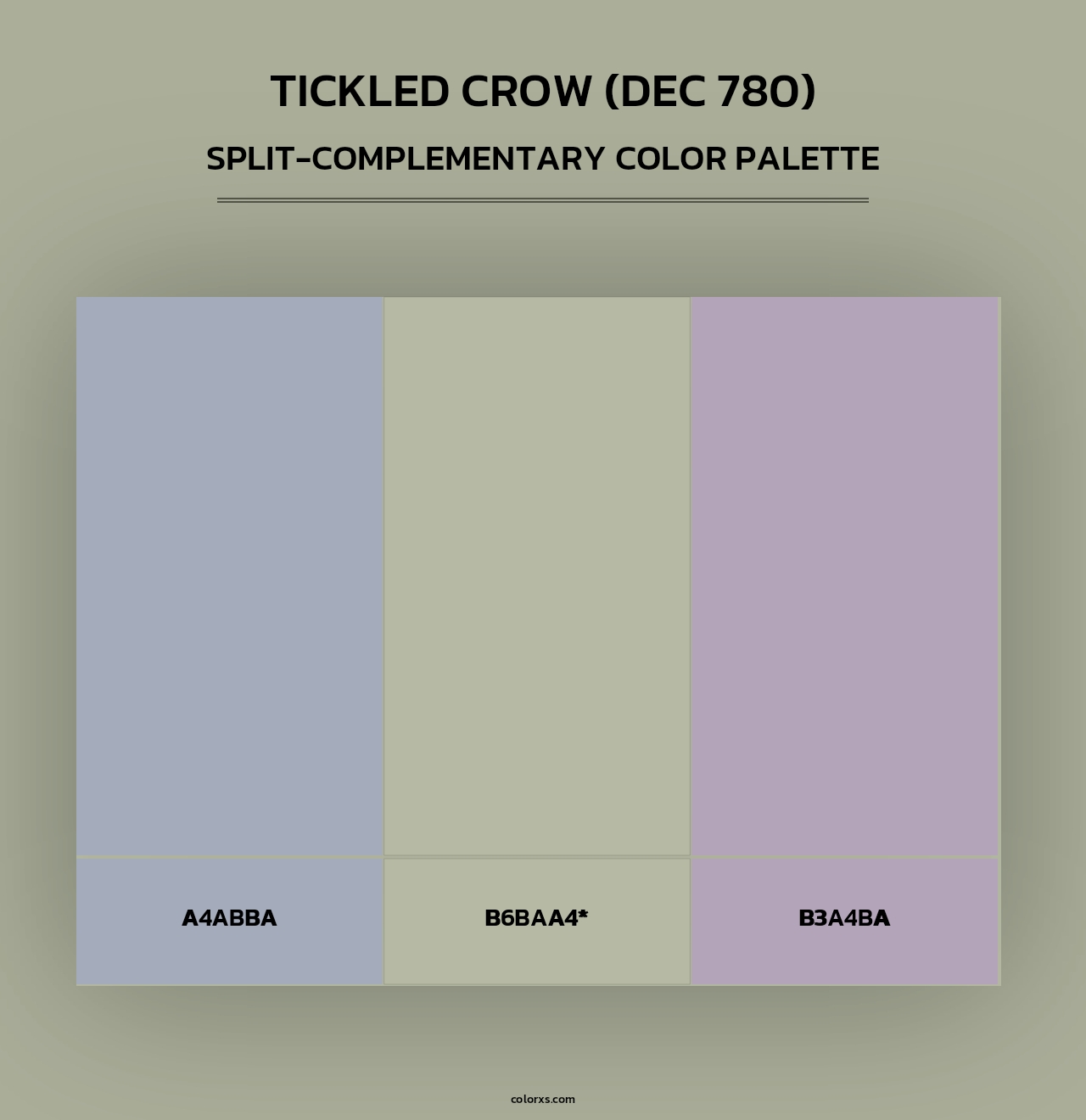 Tickled Crow (DEC 780) - Split-Complementary Color Palette