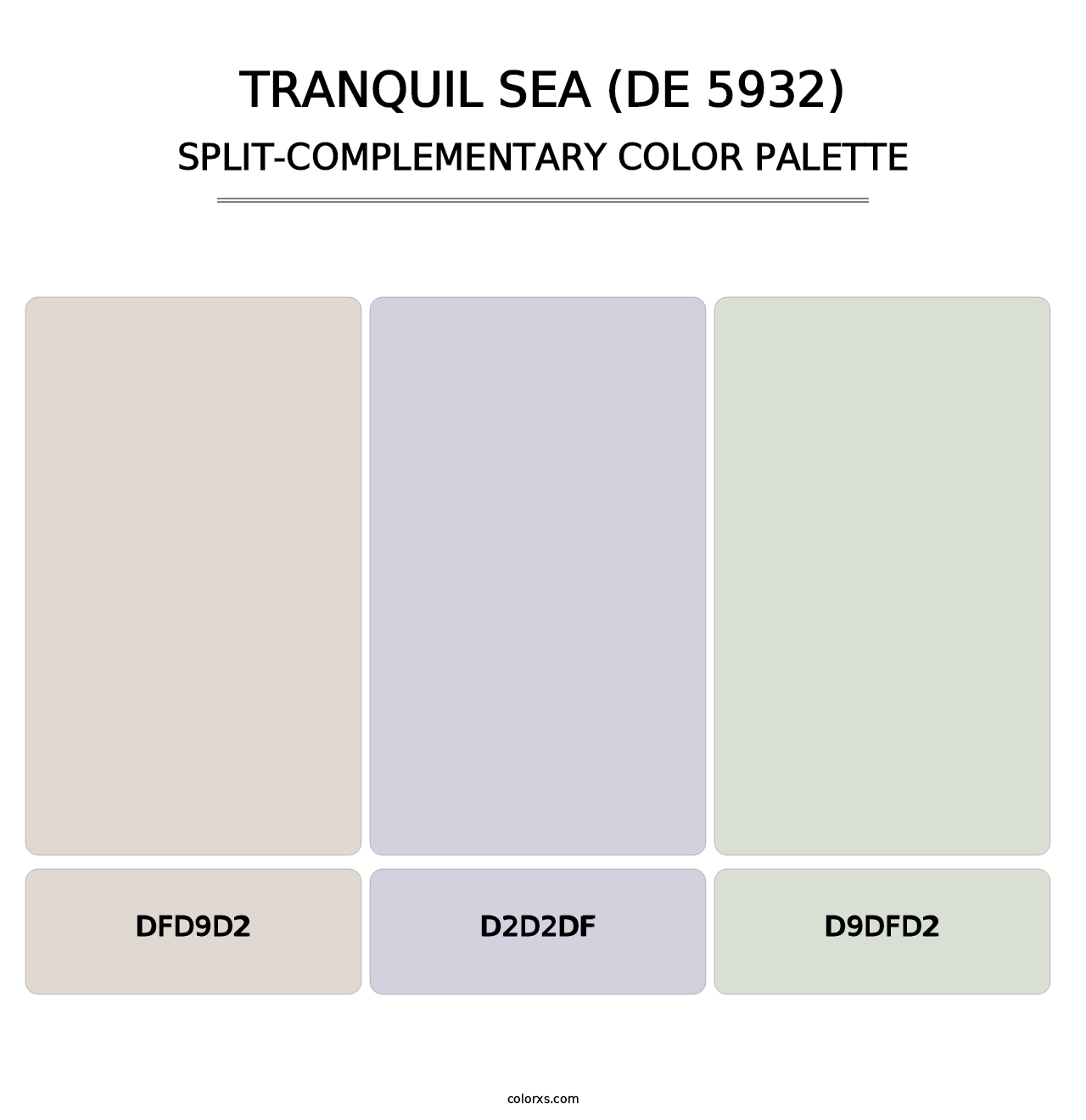 Tranquil Sea (DE 5932) - Split-Complementary Color Palette