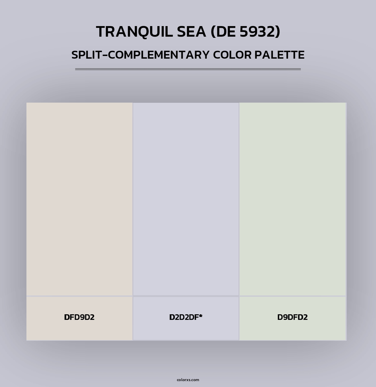 Tranquil Sea (DE 5932) - Split-Complementary Color Palette