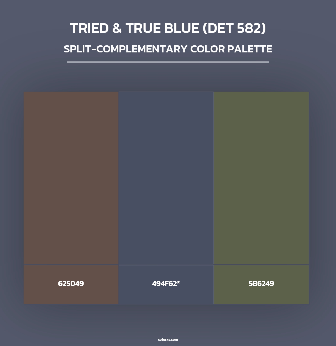 Tried & True Blue (DET 582) - Split-Complementary Color Palette
