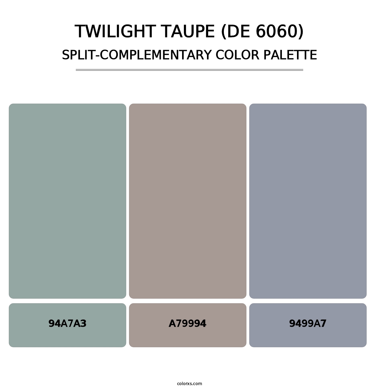 Twilight Taupe (DE 6060) - Split-Complementary Color Palette