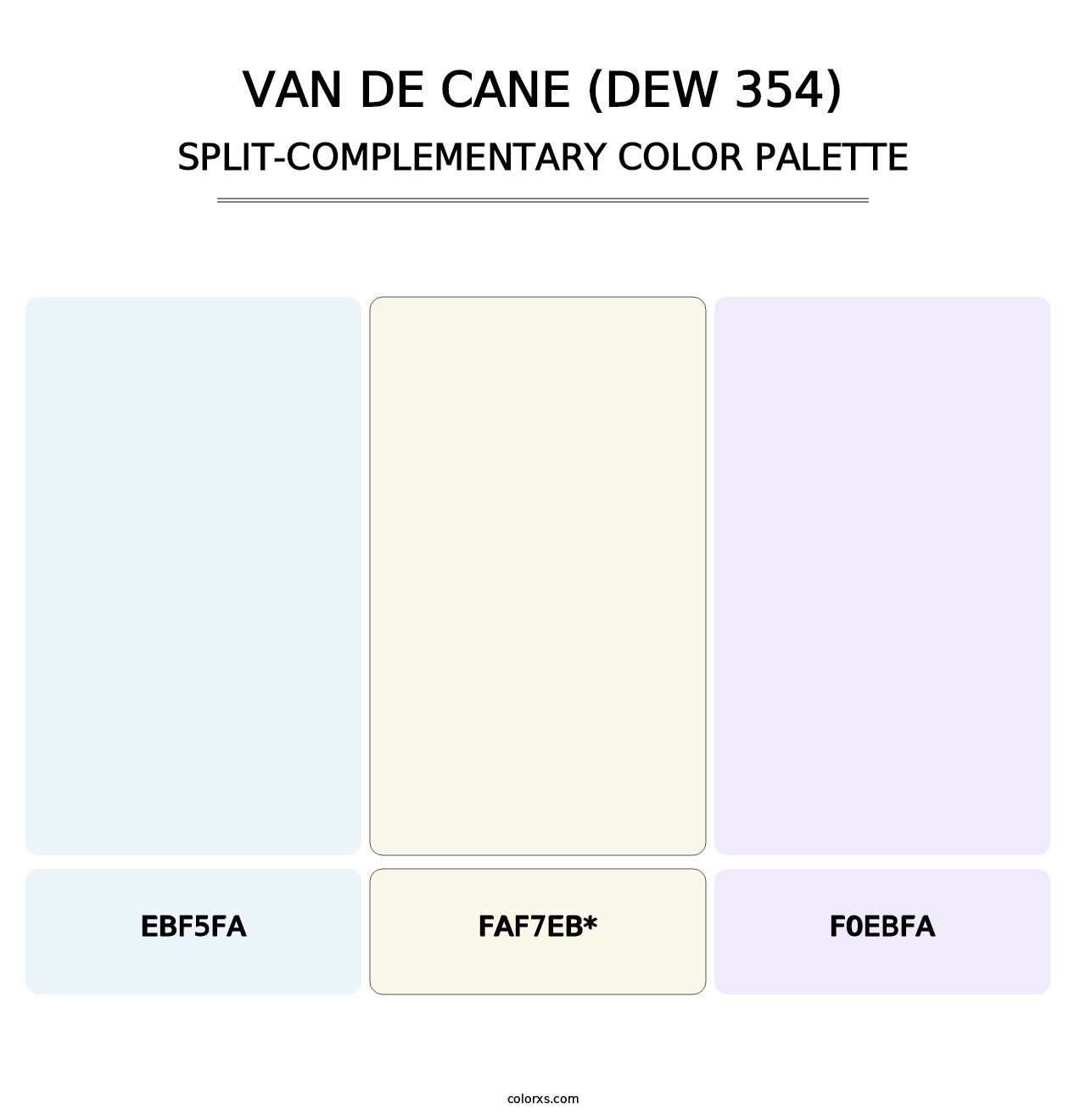 Van de Cane (DEW 354) - Split-Complementary Color Palette