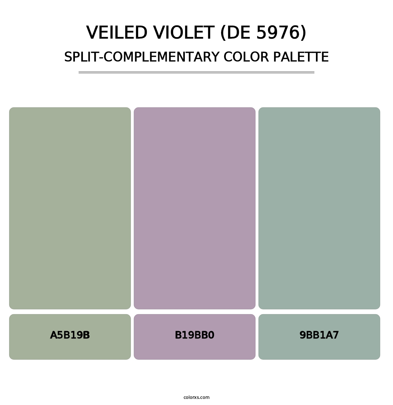 Veiled Violet (DE 5976) - Split-Complementary Color Palette
