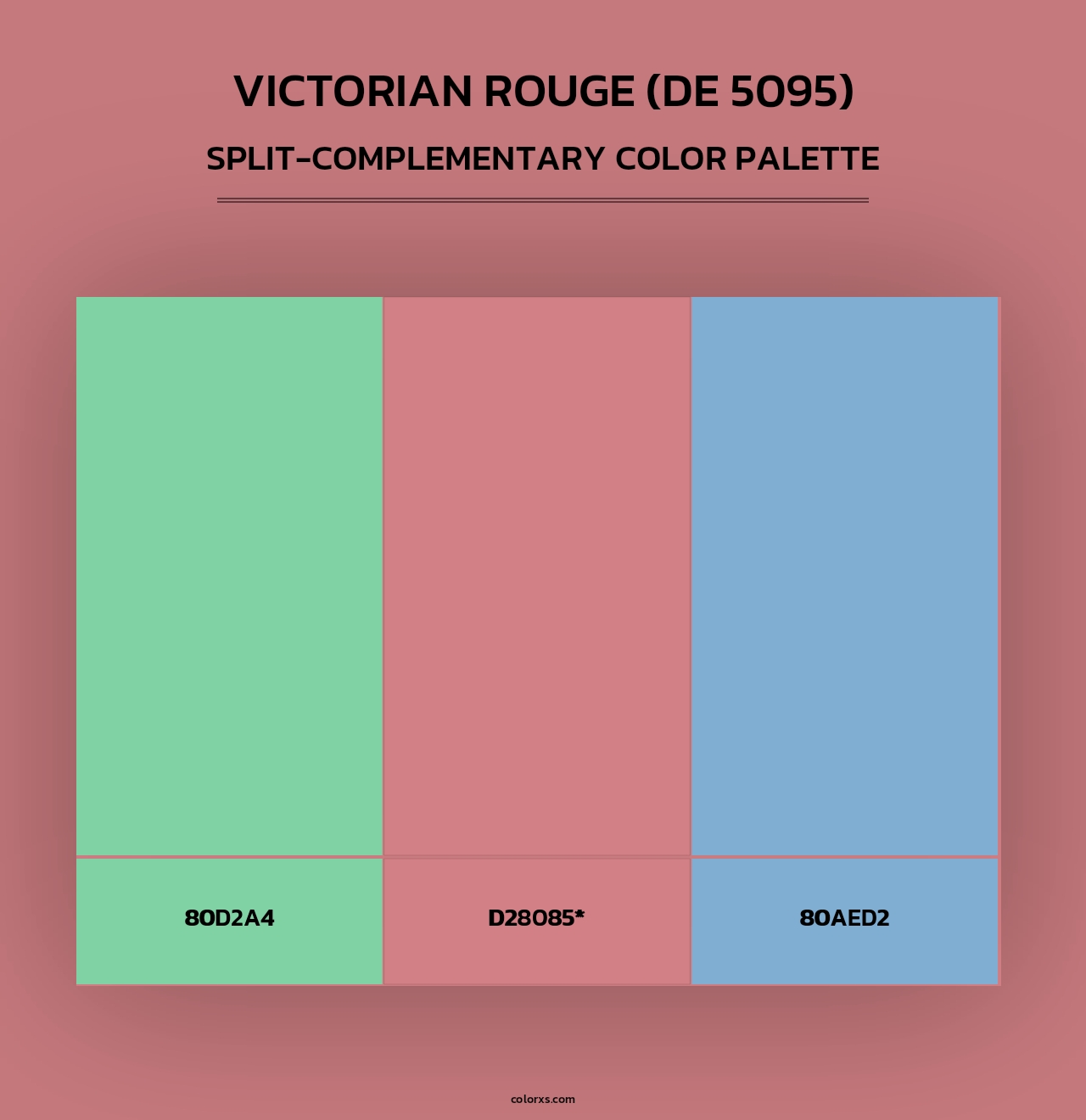 Victorian Rouge (DE 5095) - Split-Complementary Color Palette