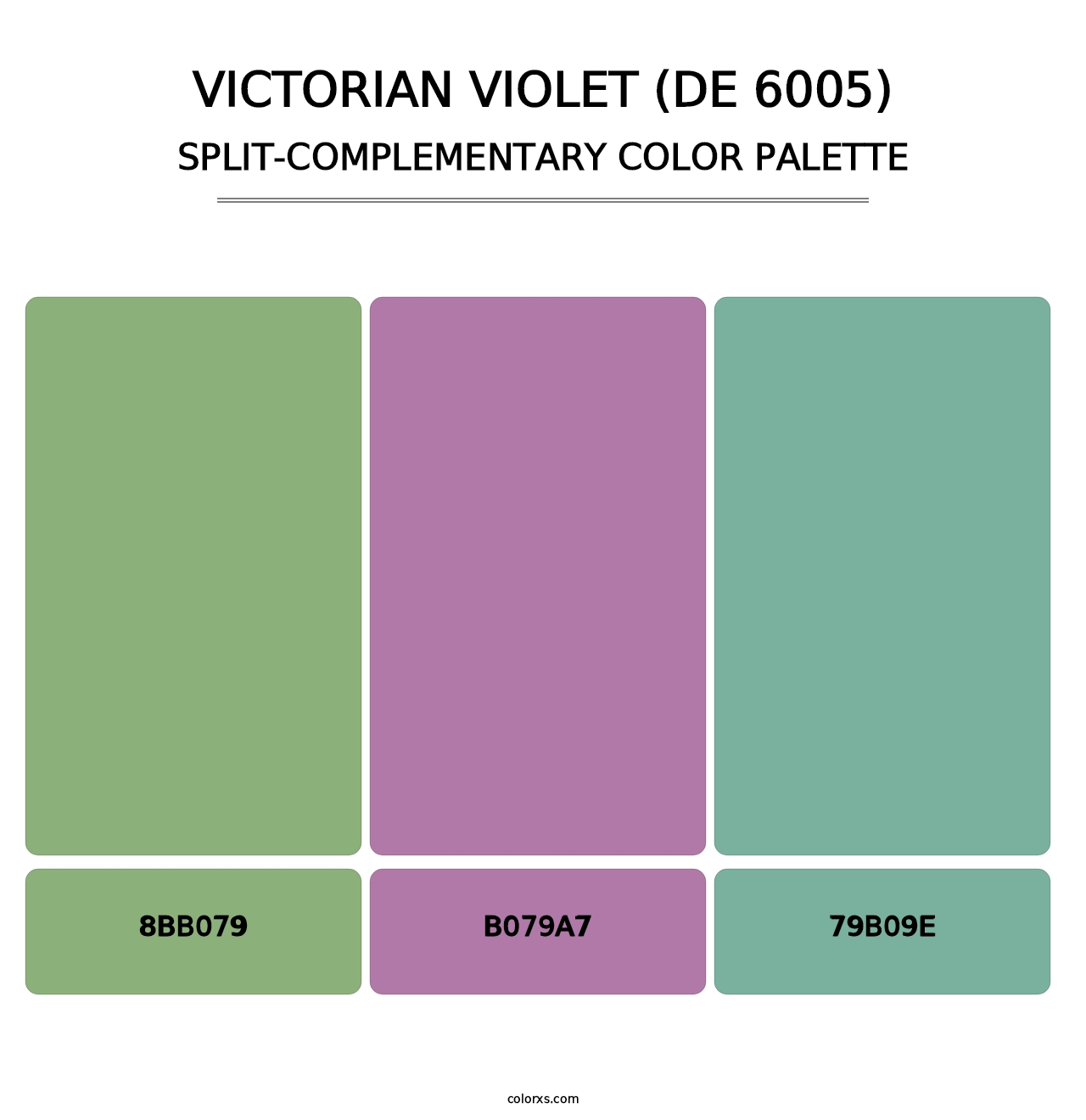 Victorian Violet (DE 6005) - Split-Complementary Color Palette