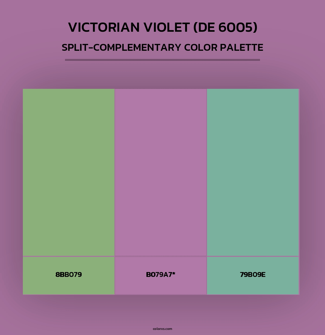 Victorian Violet (DE 6005) - Split-Complementary Color Palette