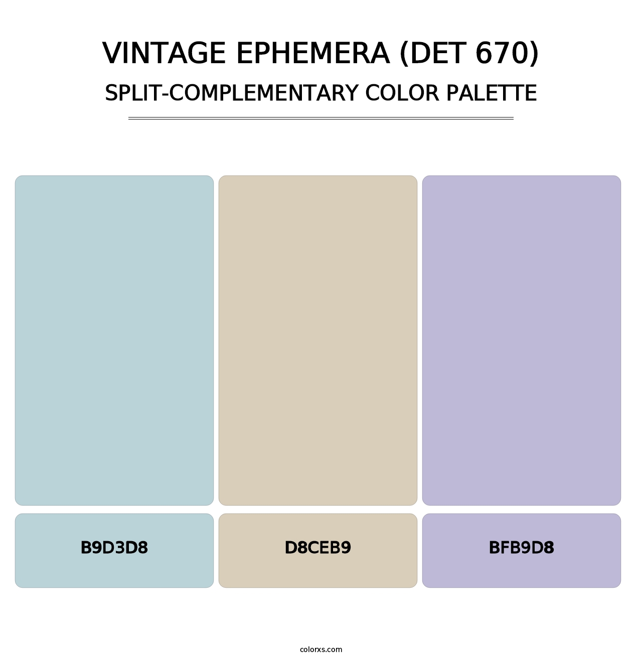 Vintage Ephemera (DET 670) - Split-Complementary Color Palette