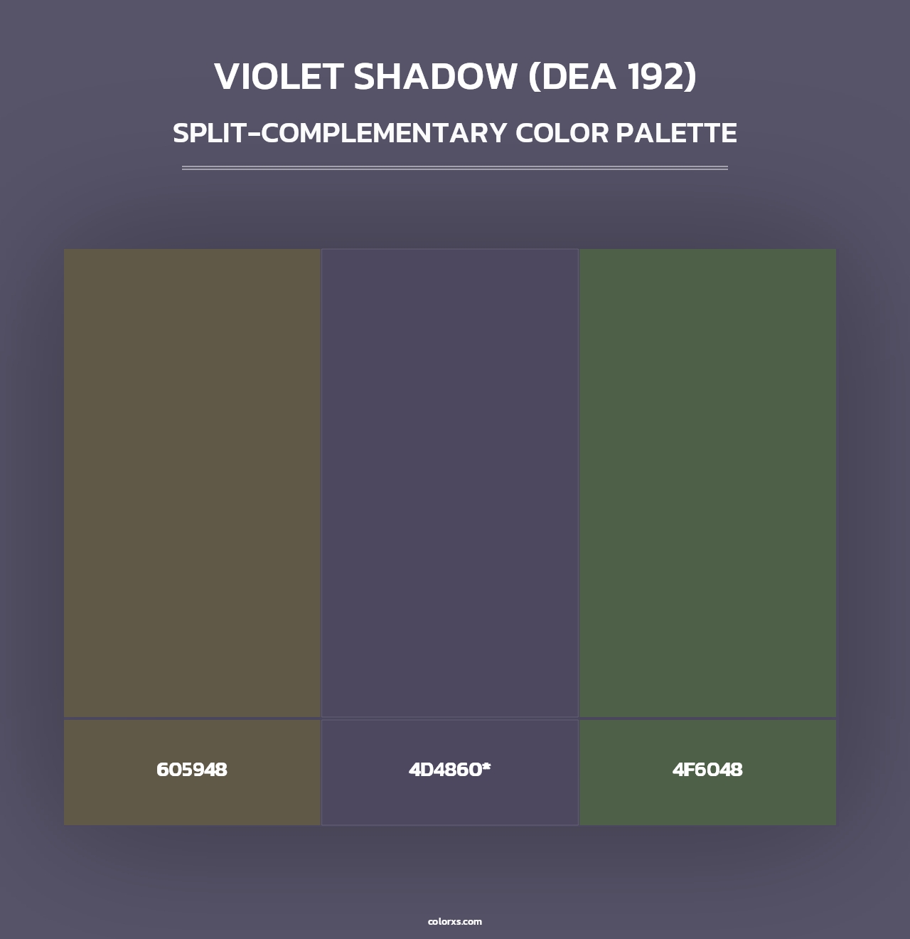 Violet Shadow (DEA 192) - Split-Complementary Color Palette