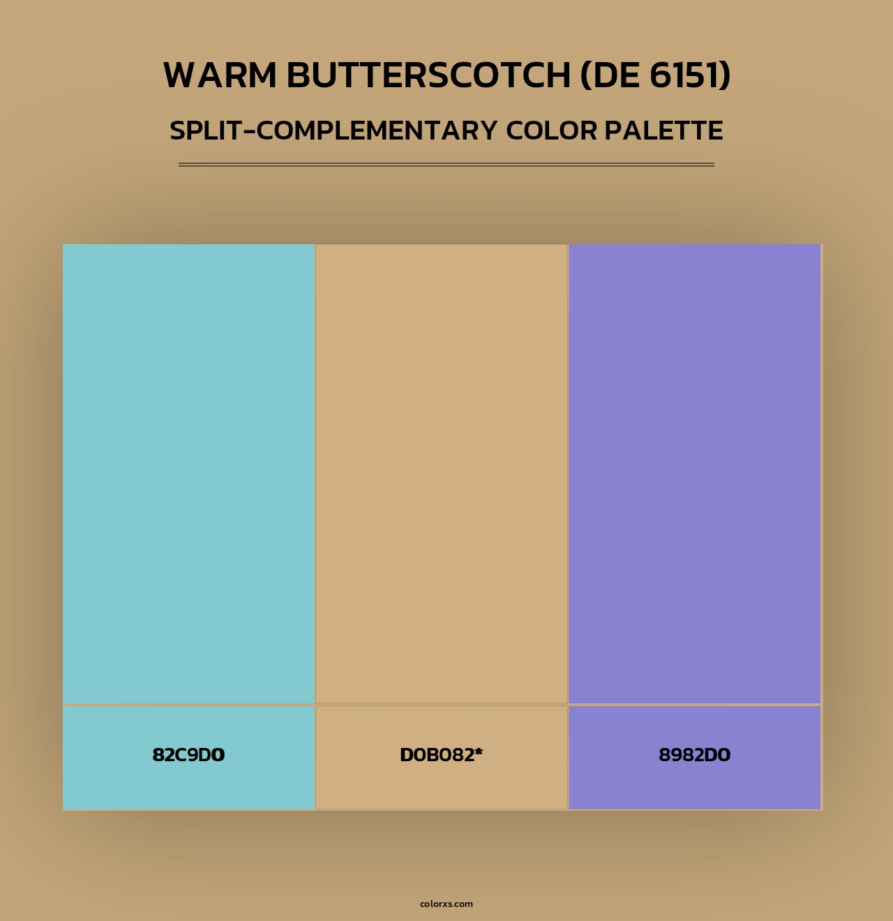 Warm Butterscotch (DE 6151) - Split-Complementary Color Palette