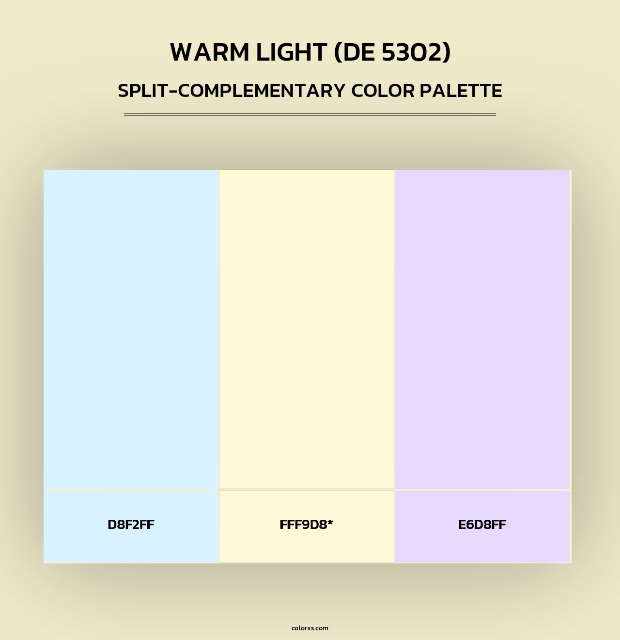 Warm Light (DE 5302) - Split-Complementary Color Palette